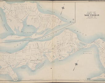 Southold en Long Island Sound Map - Nautical Chart Print