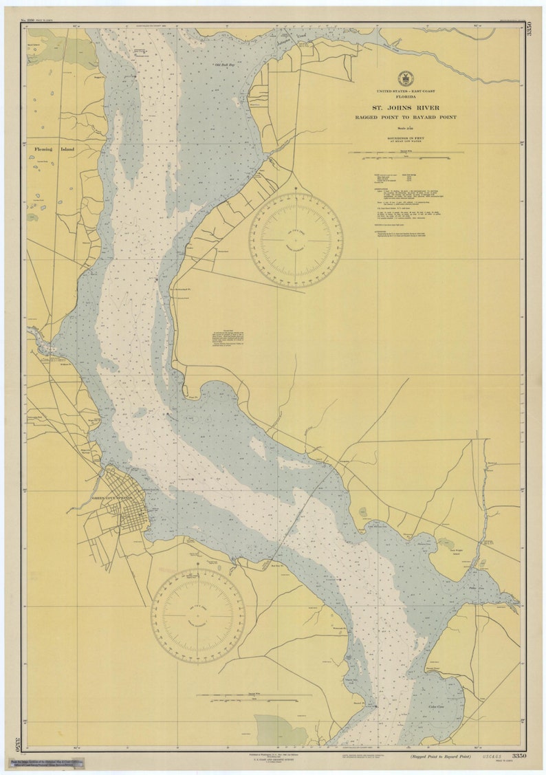 St. Johns River Florida Historical Map 1945 Etsy