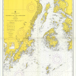 Carte de la baie de Penobscot 1958 - Impression de cartes marines