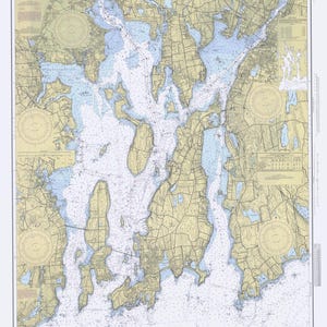 Mappa della baia di Narragansett - 1997 - Carta nautica - Carta / Tela / Metallo