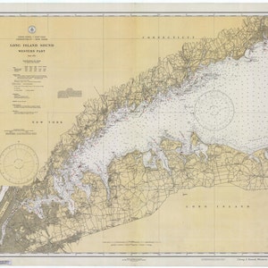 Long Island - Parte occidental - Mapa 1934 - Impresión de cartas náuticas