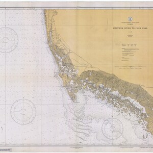 Mapa de Chatham River a Clam Pass 1933 - Impresión de cartas náuticas