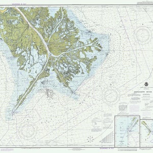Mapa del delta del río Misisipi - Carta histórica de Luisiana 1979 - Impresión de cartas náuticas