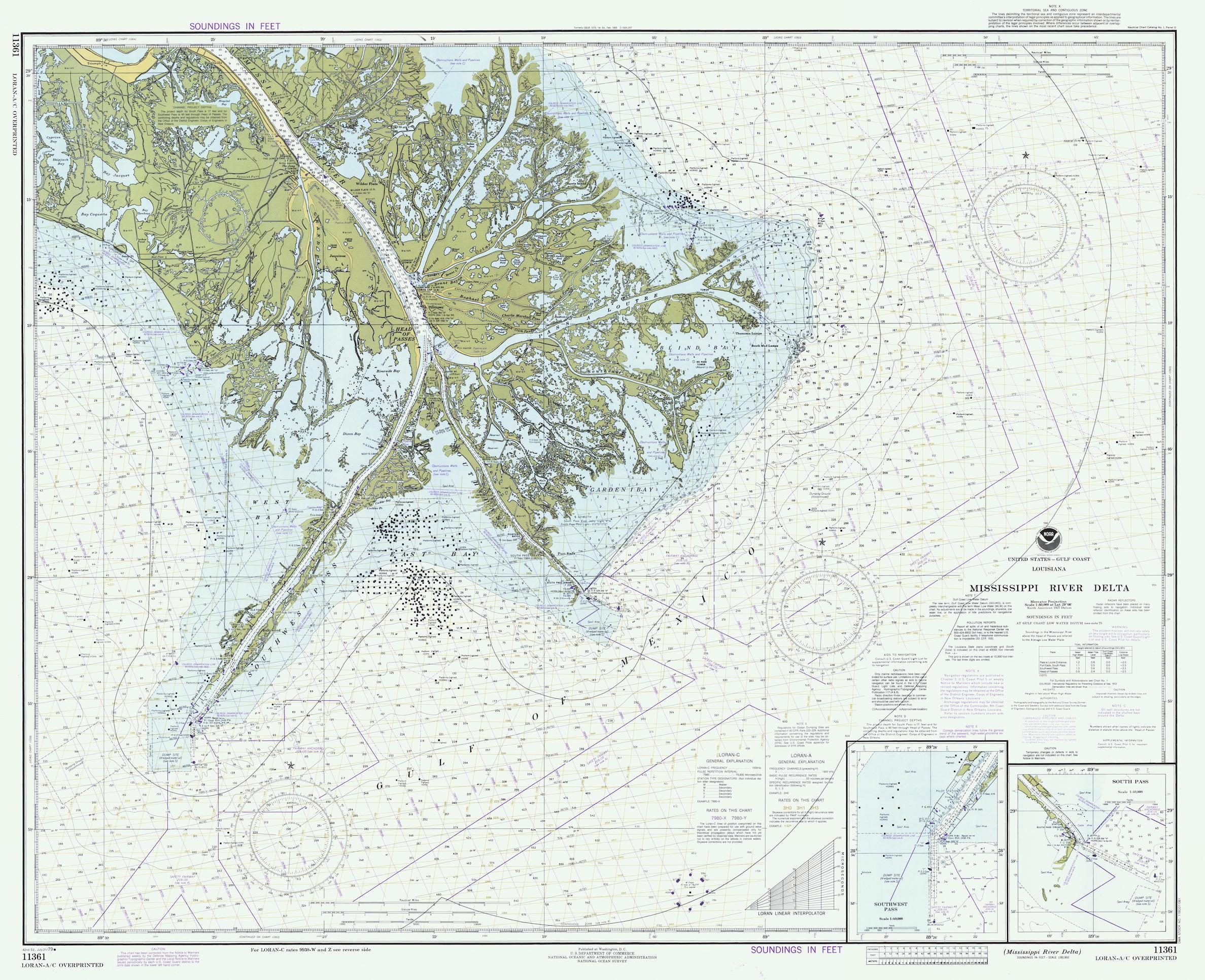 Map of the Mississippi Delta region in southeastern Louisiana, USA.