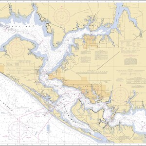 Panama Stadt karte - East Bay to West Bay 1996 - Seekarte Druck