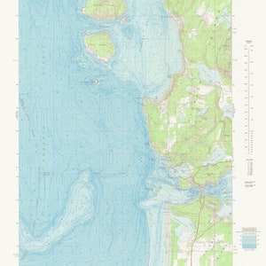 Mapa topográfico de Deception Pass 1978 - Impresión de cartas náuticas