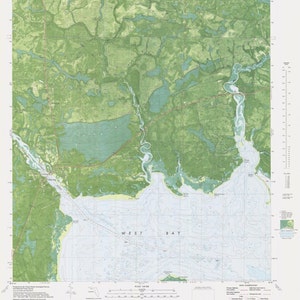 Mappa di West Bay - Florida 1982 - Stampa di carta nautica