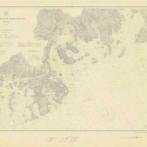 Mapa de Cross Island a Nash Island Maine 1891 - Impressão de carta náutica