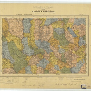 England and Wales Map - Glamorgan & Monmouthshire - 1902