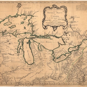 五大湖地図 1755 (濃色) - 海図印刷