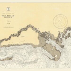 St. James Island: Mapa - Florida - 1936 - Impresión de cartas náuticas