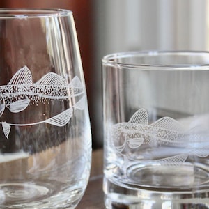 Cod Fish Laser Engraved Glasses - Fishing Gift