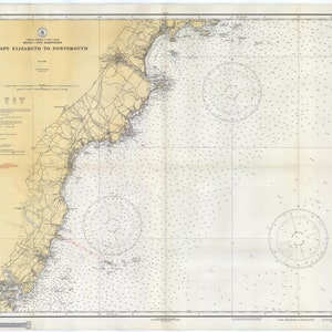 Mapa de Cape Elizabeth a Portsmouth 1933 - Impresión de cartas náuticas