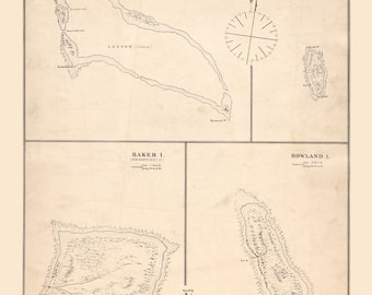 Guano Islands in the Pacific Ocean Map - 1872