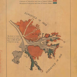 Mapa del delta del río Mississippi - 1917 - Impresión de carta náutica