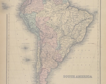Vintage Map of South America