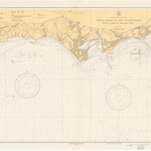 North Shore of Long Island Sound - Duck Island to Madison Reef 1935 - Impresión de cartas náuticas