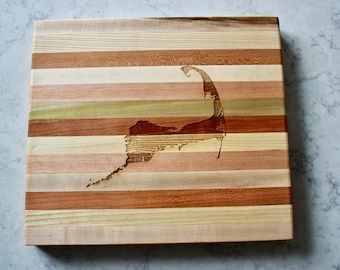 Cape Cod Map Engraved Wooden Serving Board & Bar Board