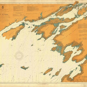 Lake Ontario - East End Karte 1907 - Seekarte Druck