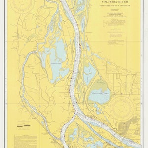 Columbia River Karte - St. Helens bis Vancouver - 1968 - Seekarte