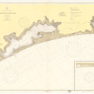 Choctawhatchee Bay Florida Mappa storica 1938 - Stampa carta nautica