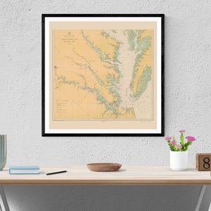 Chesapeake Bay Map 1914 Nautical Chart Print image 2