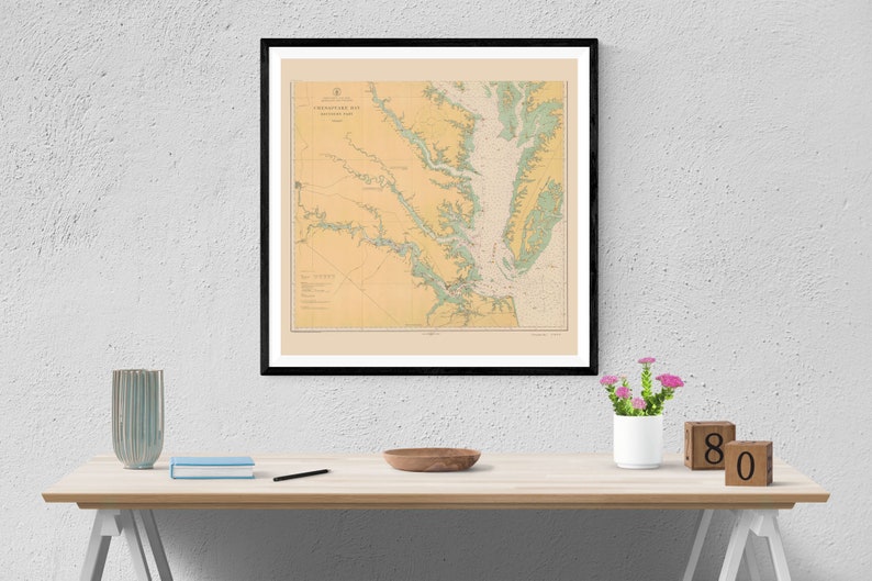 Chesapeake Bay Map 1914 Nautical Chart Print image 2