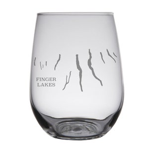 Finger Lakes Map Engraved Glasses