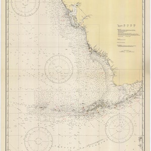 Carte de La Havane à Tampa - 1928 - Impression de carte marine