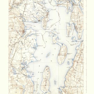 Narragansett Bay Karte - 1892 - Seekarte Druck