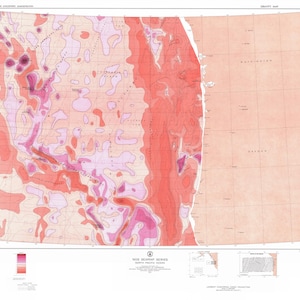 Carte gravimétrique du Pacifique Nord - Carte marine - Papier | Toile | Métal