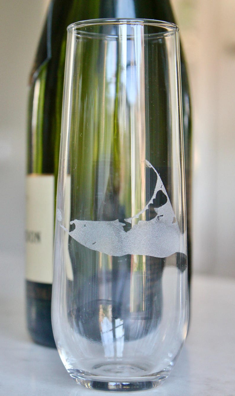 Nantucket Island Map - Laser Engraved Glasses - Coastal Gift image 5