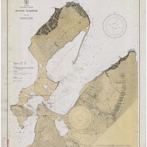 Carte du port néerlandais - Carte historique de l’Alaska 1934 - Carte nautique Imprimer