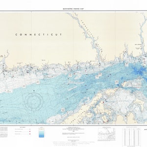 Mapa batimétrico de pesca de New Haven - Impresión de cartas náuticas
