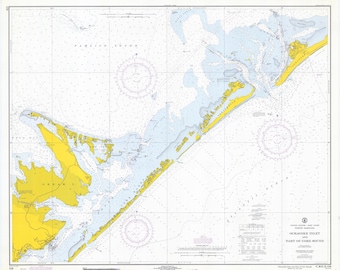 Ocracoke Inlet and Core Sound Map 1970 - Nautical Chart Print