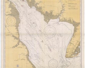 Kaart van Delaware Bay 1934 - nautische kaart afdrukken