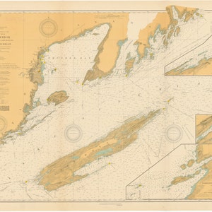 Lake Superior - Isle Royal - Historical Map 1913 - Nautical Chart Print