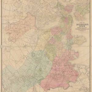 Boston Map 1878 - Nautical Chart Print