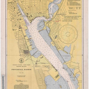 Mapa del puerto de Providence 1941 - Impresión de cartas náuticas