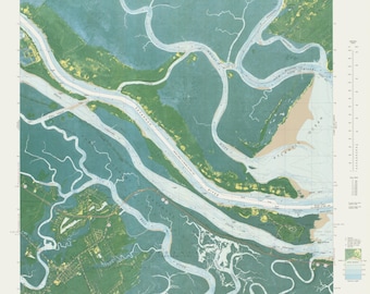 Mapa do Rio Savannah de 1978 - Impressão de Carta Náutica