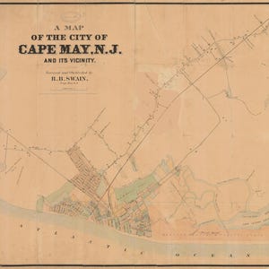 Cape May Harbour 1872 - Stampa della carta nautica