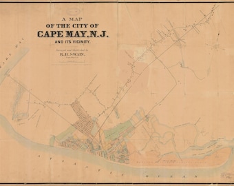 Cape May Harbor 1872 - Nautical Chart Print