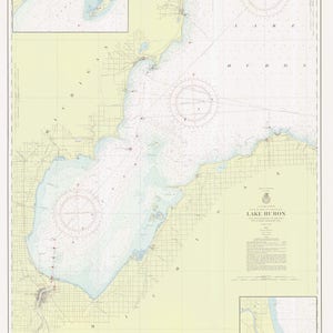 Lake Huron - Saginaw Bay Map 1955 - Nautical Chart Print