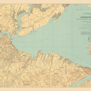 Carte de la baie de Raritan - 1886 - Impression de carte marine