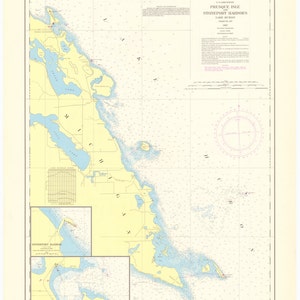 Lake Huron - Saginaw Bay Map 1967 - Nautical Chart Print