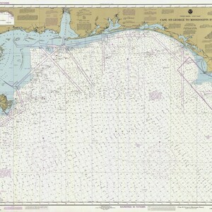Cape St. George bis Mississippi Karte Druck 1995 - Cape St. George