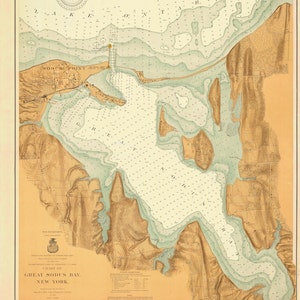 Great Sodus Bay - New York - Lake Ontario Karte 1902 - Seekarte Print