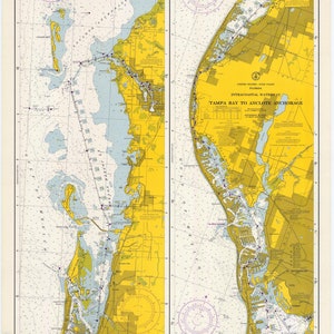 Tampa Bay to Anclote Anclote Ankerkarte 1965 - Seekarte Druck