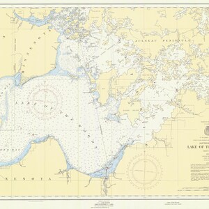 Lake of the Woods Karte 1955 - Seekarte Druck
