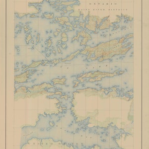 International Boundary Index Map #10 (Lake of the Woods to Lake Superior) - Nautical Chart Print